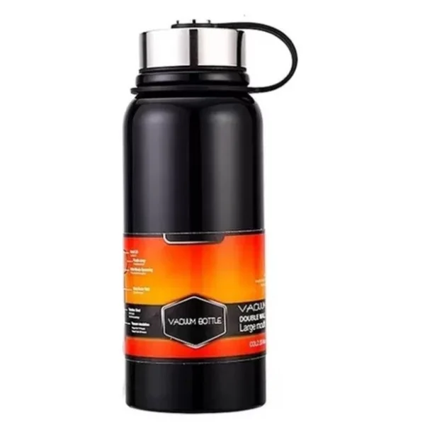Garrafa Vacuum Bottle Térmica Inox Quente | Frio Inquebrável 1100ml Preta