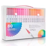 Kit 80 Cores Canetas Ponta Dupla Desenho Colorir Brush Pen Tinta | Com 80 Cores Diferentes