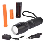 Lanterna Recarregável Tática X900 Led Potente Com Super Zoom Cor Da Lanterna Preta Cor Da Luz Branco - Imagem 5
