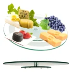 Centro Tampo De Mesa Giratório De Vidro Incolor 30cm