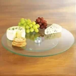 Centro Tampo De Mesa Giratório De Vidro Incolor 30cm - Imagem 3
