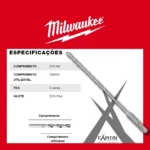 Broca Sds Plus P/Concreto 2 Cut 8X210mm 4932430112 Milwaukee - Imagem 2