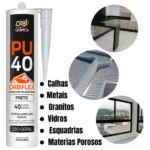 Cola Pu 40 Silicone Selante Multiuso P/Uso Geral 380 g Orbi - Imagem 4