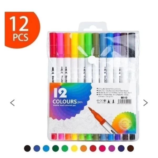 Kit 12 Canetinhas Pintar e Contornar SCB-12
