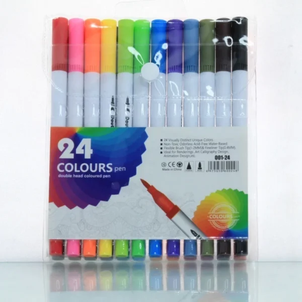 Kit 24 Canetinhas Pintar e Contornar SCB-24