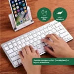 Teclado Android Pc Sem Fio Bluetooth Keyboard - Branco - Imagem 3