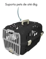 Caixa De Transporte Cães Gatos Até 6kg Joy N1 Furacão Pet - Imagem 4
