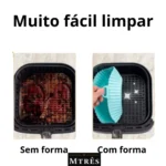 Kit 6 Formas Airfryer Cesto Silicone Microondas Lavável com Alça Tamanhos Variados Antiaderente - Imagem 5
