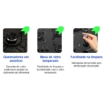 Fogão Cooktop 4 Bocas Bivolt Itatiaia Essencial Preto - Imagem 5