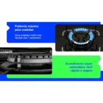 Fogão Cooktop 4 Bocas Bivolt Itatiaia Essencial Preto - Imagem 6