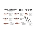 Jogo de Panelas Antiaderentes Creme | 10 Peças por Indução com Revestimento Cerâmico - Imagem 4