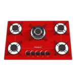 Fogão Cooktop Ultra Chama 5 Bocas Vermelho - Chamalux