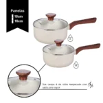 Conjunto Jogo de Panelas Antiaderente Cerâmica Indução 10 Peças Pratic Cook Marmol Mimo Style - Imagem 7