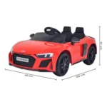 Carrinho Elétrico Infantil Audi R8 C/ Controle Farol Luz 12v Vermelho - Imagem 2