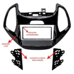 Moldura Black Piano 2din Dvd Multimidia Ford Ka 15 2016 2017 - Imagem 3