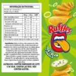 Batata Ondulada Sabor Sour Cream E Cebola 100g Ruffles - Imagem 2