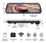 Retrovisor Multimiidia Android Auto Carplay Espelhamento - Imagem 6