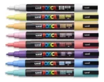 Caneta Posca Tons Pastel Kit Estojo Com 8 Cores Soft Pc-5m - Imagem 3