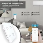 Tuya WiFi Interruptor De Luz Inteligente 2 | 3 | 4 Gang Wall Touch Switch Trabalho Com Alexa | Google | Home - Imagem 4