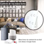 Tuya WiFi Interruptor De Luz Inteligente 2 | 3 | 4 Gang Wall Touch Switch Trabalho Com Alexa | Google | Home - Imagem 2