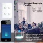 Tuya WiFi Interruptor De Luz Inteligente 2 | 3 | 4 Gang Wall Touch Switch Trabalho Com Alexa | Google | Home - Imagem 9