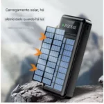 Carregador Portátil Power Bank Solar 20.000mah Com cabos 5 Em1 LED lanterna - Imagem 5
