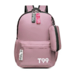 Mochila Bolsa Feminina de Lona Estilo Coreano Lilas