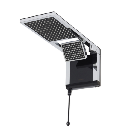 Chuveiro Elétrico Eletrônico 220V 7800w Preto e Cromado Quadrado Acqua Duo Ultra Lorenzetti