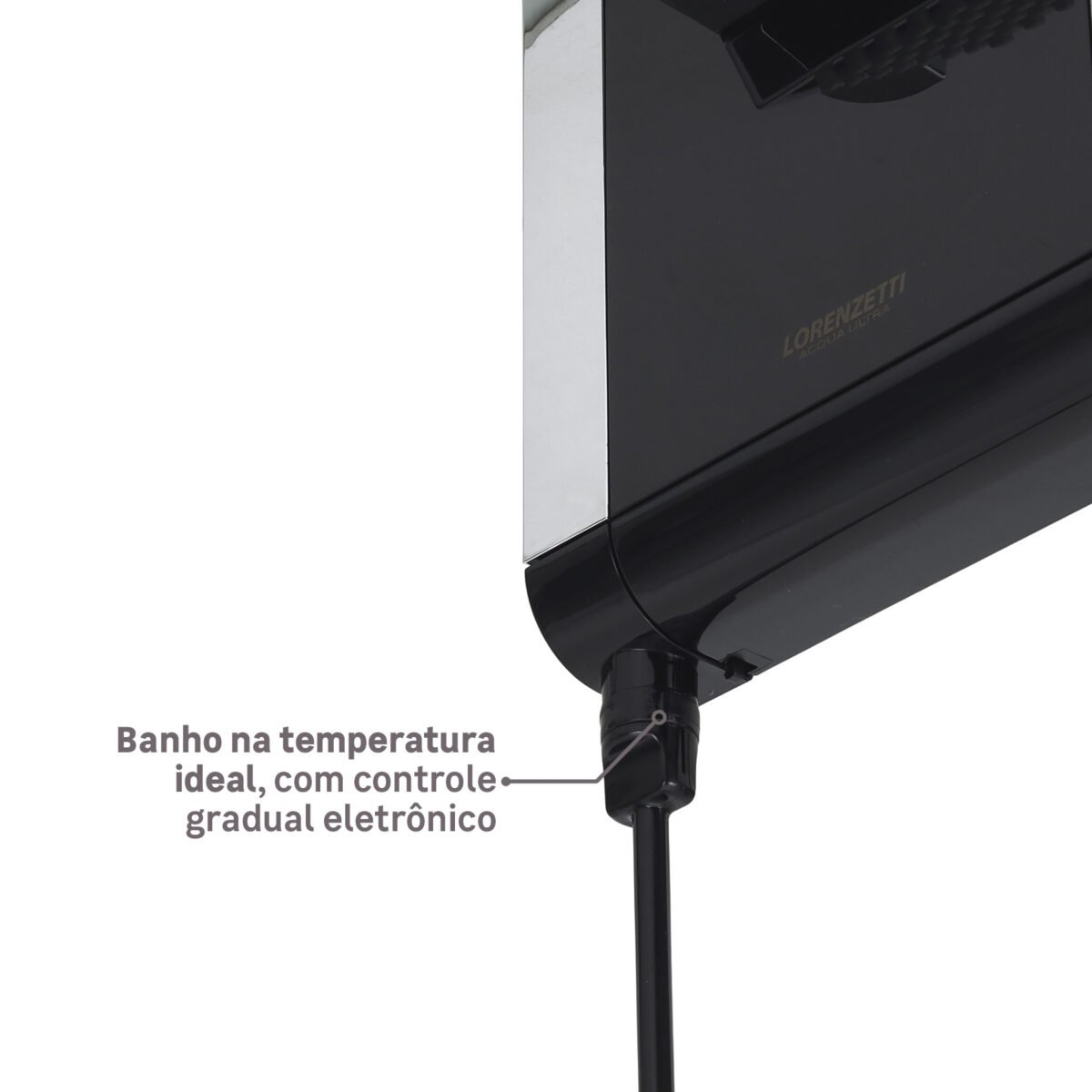 Chuveiro Elétrico Eletrônico 220V 7800w Preto e Cromado Quadrado Acqua Duo Ultra Lorenzetti - Imagem 2