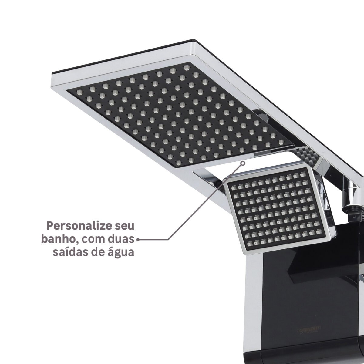 Chuveiro Elétrico Eletrônico 220V 7800w Preto e Cromado Quadrado Acqua Duo Ultra Lorenzetti - Imagem 4
