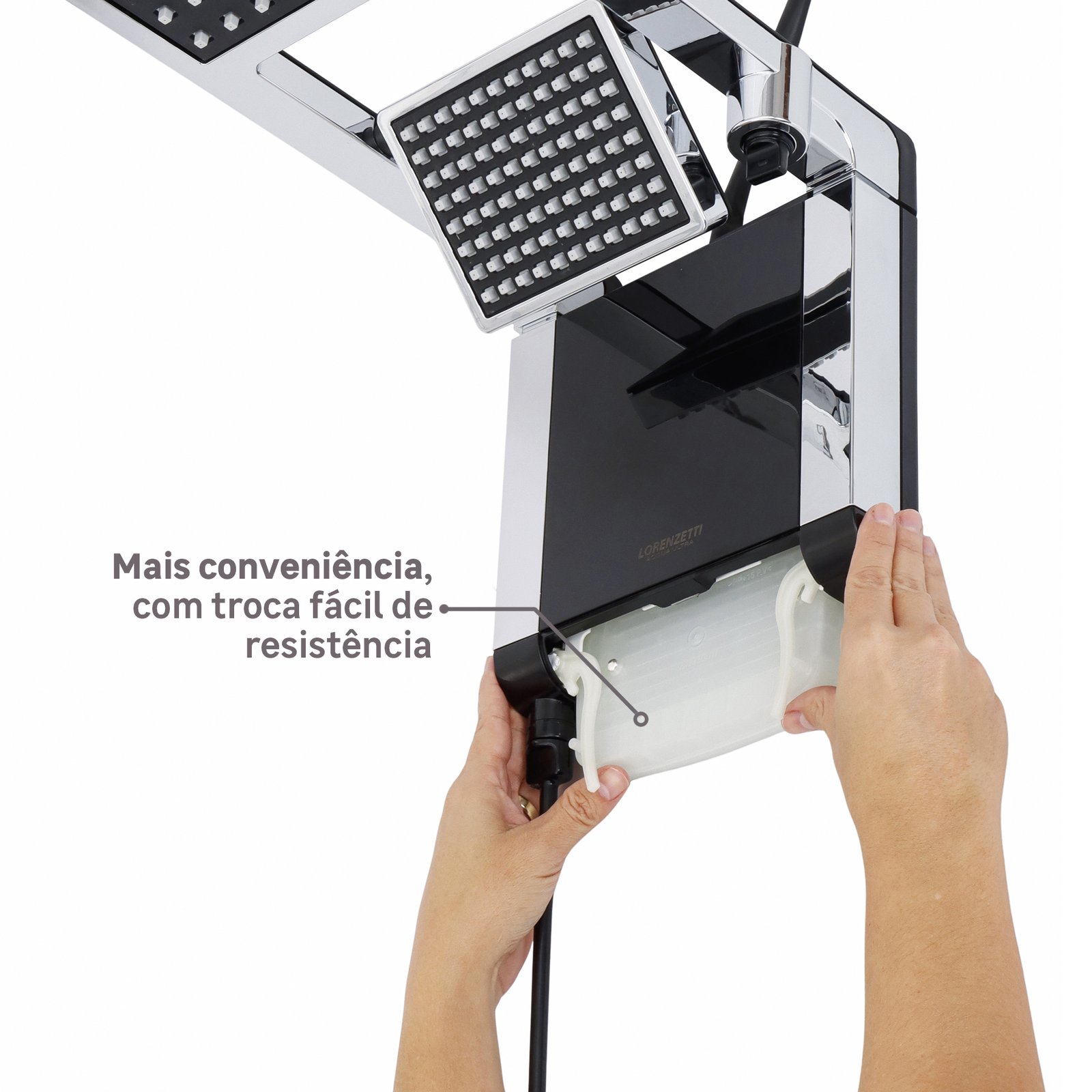 Chuveiro Elétrico Eletrônico 220V 7800w Branco Quadrado Acqua Duo Ultra Lorenzetti - Imagem 6