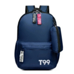 Mochila Bolsa Feminina de Lona Estilo Coreano Azul Marinho