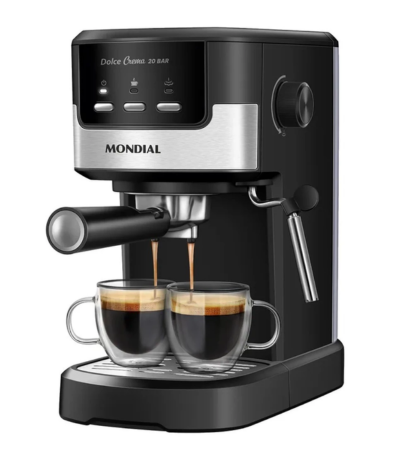 Cafeteira Expresso 20 Bar preto e prata - Dolce Crema C-20-EC Mondial