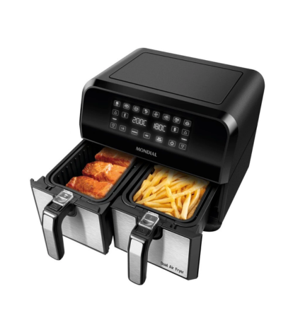 Fritadeira Elétrica sem óleo Air Fryer Dual com cesto duplo 8L 2000 Watts - AFD-01-BI | Mondial