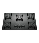Cooktop 5 Bocas Preto com Mesa de Vidro Atlas U Top Bivolt