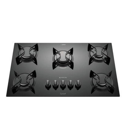 Cooktop 5 Bocas Preto com Mesa de Vidro Atlas U Top Bivolt