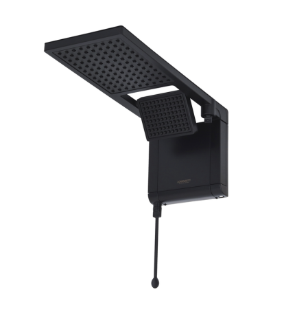 Chuveiro Elétrico Eletrônico 220V 7800w Preto Fosco Quadrado Acqua Duo Ultra Lorenzetti