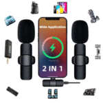 Microfone Lapela Para Celular 2 em 1 Wireless Sem Fio Compatível IOS