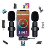Microfone Lapela Para Celular 2 em 1 Wireless Sem Fio Compatível IOS
