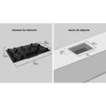 Cooktop 5 Bocas Preto com Mesa de Vidro Atlas U Top Bivolt - Imagem 2