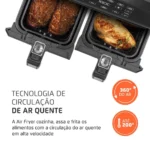 Fritadeira Elétrica sem óleo Air Fryer Dual com cesto duplo 8L 2000 Watts - AFD-01-BI | Mondial - Imagem 6