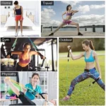 Conjunto de Faixa Elástica Esportiva 100 lbs resistência 150 kg Borracha Fitness Expansor Malhação Academia - Imagem 2