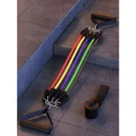 Conjunto de Faixa Elástica Esportiva 100 lbs resistência 150 kg Borracha Fitness Expansor Malhação Academia - Imagem 4