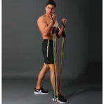 Conjunto de Faixa Elástica Esportiva 100 lbs resistência 150 kg Borracha Fitness Expansor Malhação Academia - Imagem 5