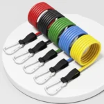 Conjunto de Faixa Elástica Esportiva 100 lbs resistência 150 kg Borracha Fitness Expansor Malhação Academia - Imagem 7
