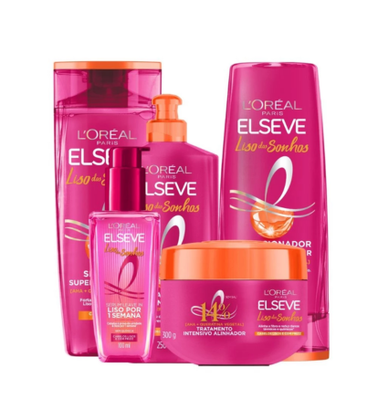 Kit Elseve Liso Dos Sonhos AHA + Queratina Vegetal | 5 produtos |