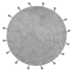 Tapete Redondo Infantil 150 Cm Poa - Cinza