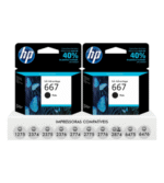 Kit 2 Cartuchos De Tinta Hp 667 Preta 2376 2774 2776 2874