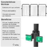 Cercado Pet Dobrável Portátil de Segurança Utility Preto - Imagem 4