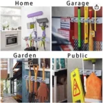 Suporte Organizador De Vassouras 5 Lugares 6 Ganchos - Imagem 2